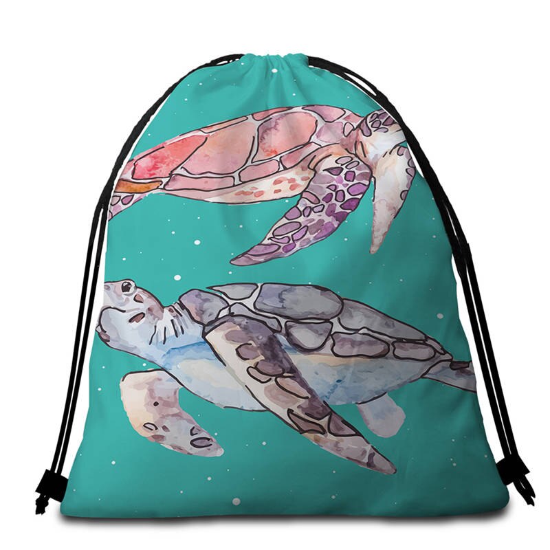 Serviette de Plage Tortue Ronde - Couple