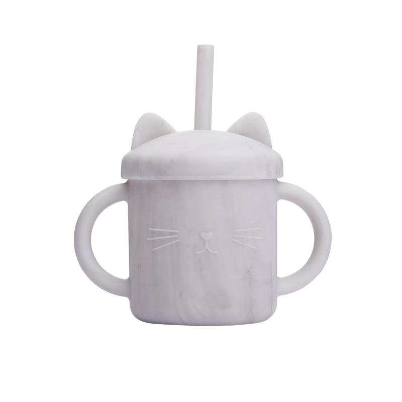 Tasse Paille en Silicone Chat | Bébé Calins