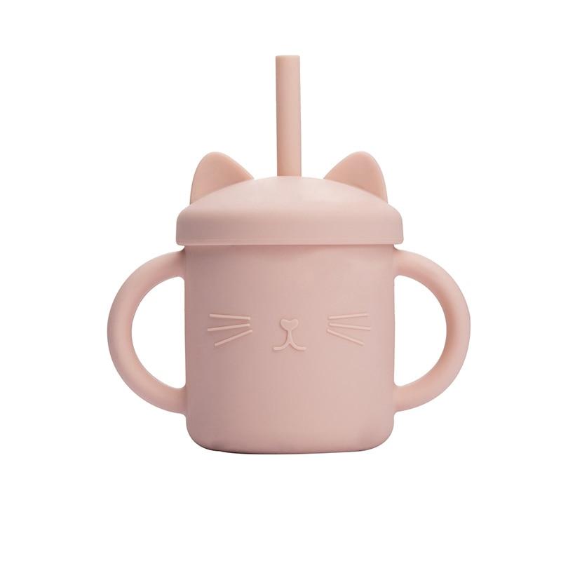 Tasse Paille en Silicone Chat | Bébé Calins