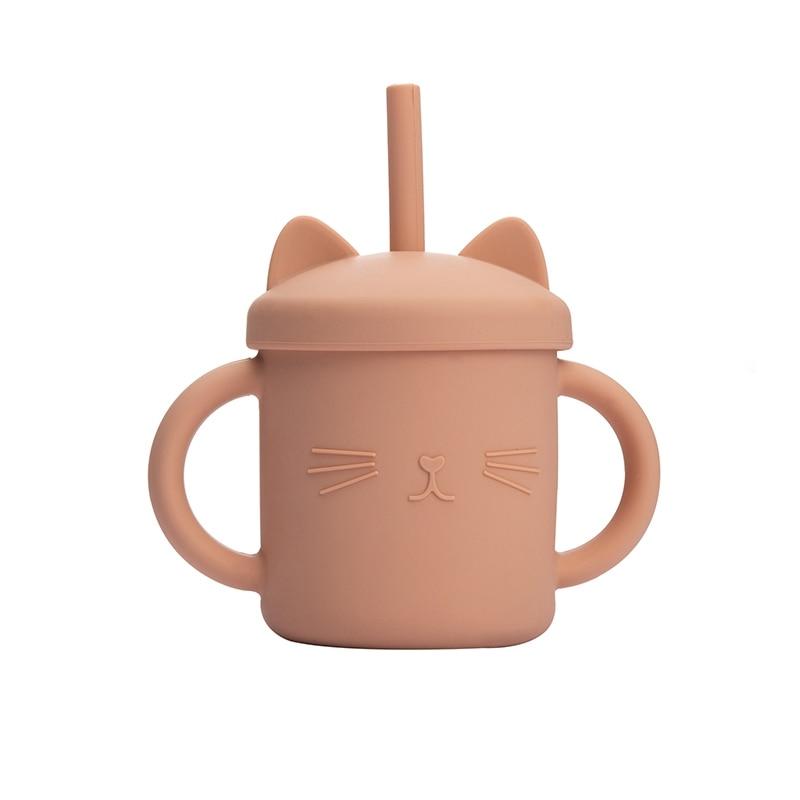 Tasse Paille en Silicone Chat | Bébé Calins