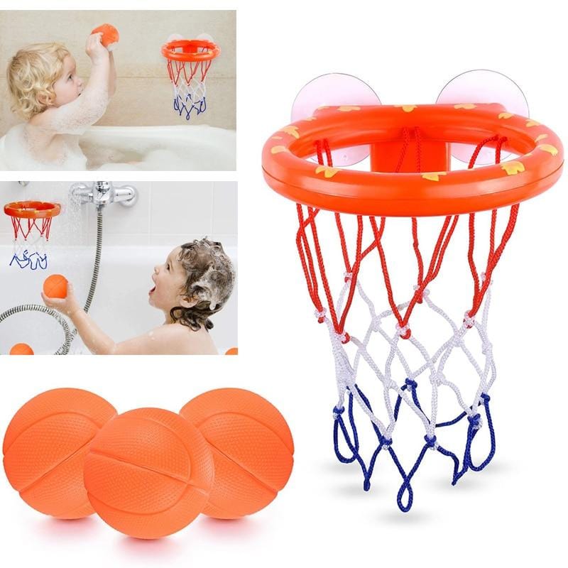 Panier de Basket Gonflable avec Ventouse et 3 Balles - Fun au Bain pour Bébé Calins!