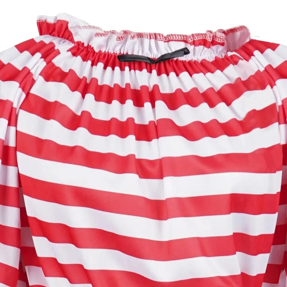 Déguisement pirate femme rayures rouges