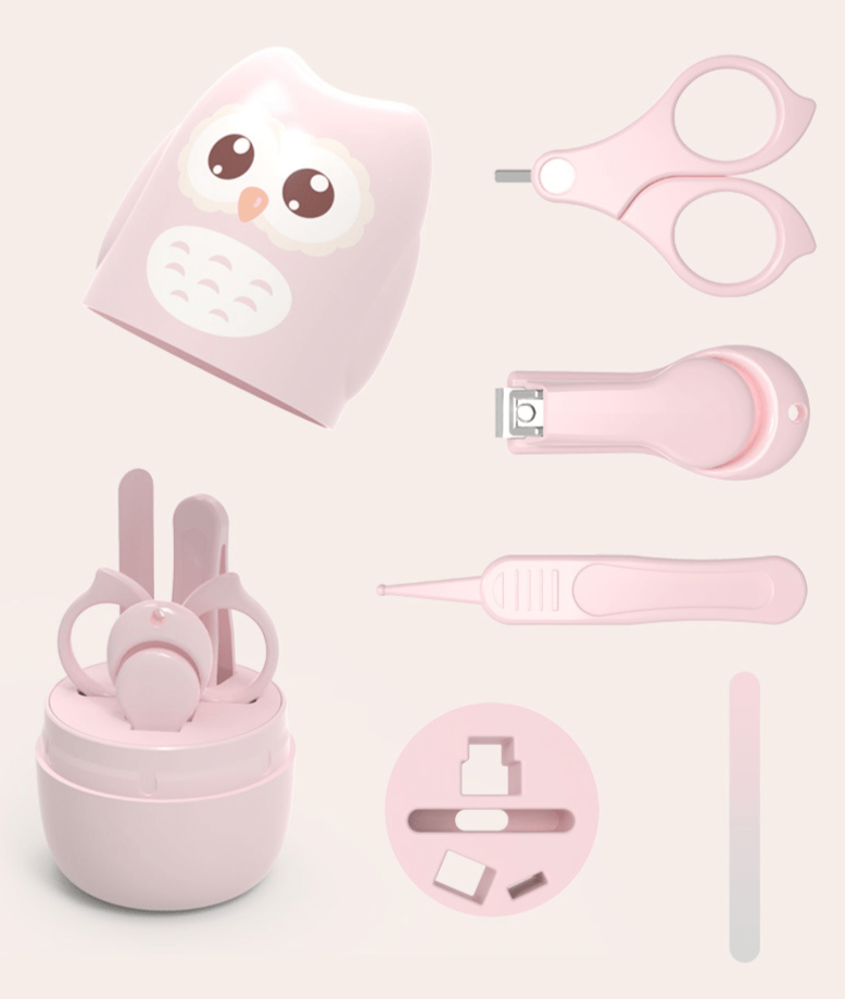 Trousse de soins pour bébé en adorable boîte hibou