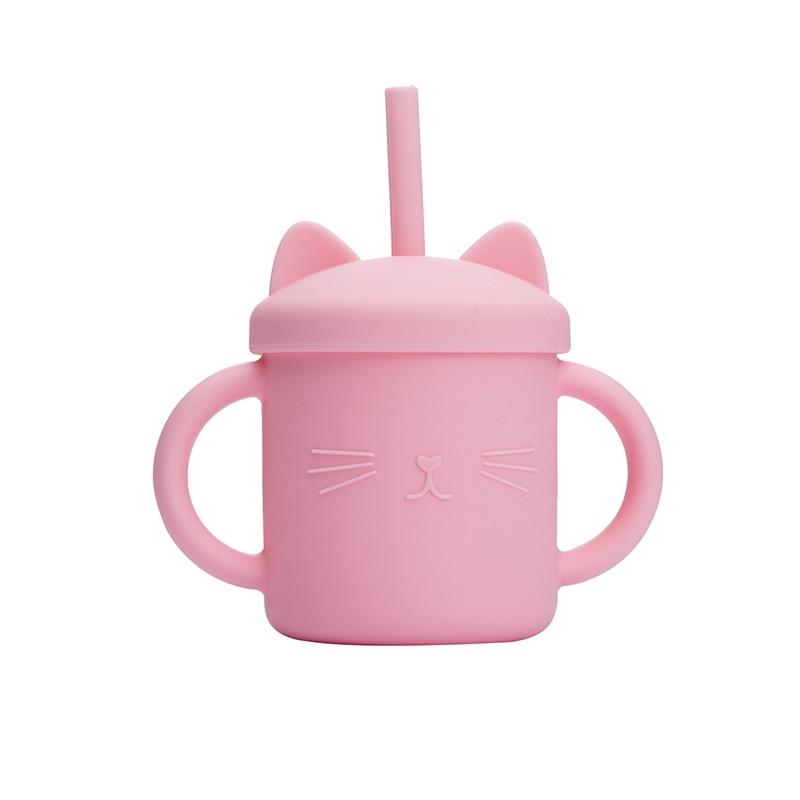 Tasse Paille en Silicone Chat | Bébé Calins