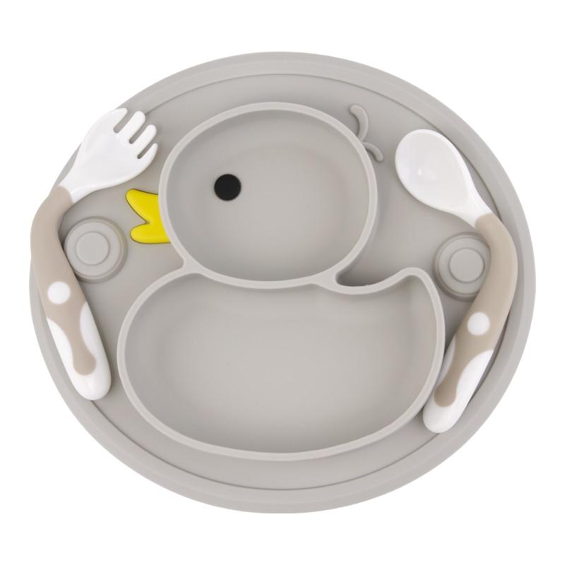 Coffret Repas Bébé en Silicone Canard | Bébé Calins