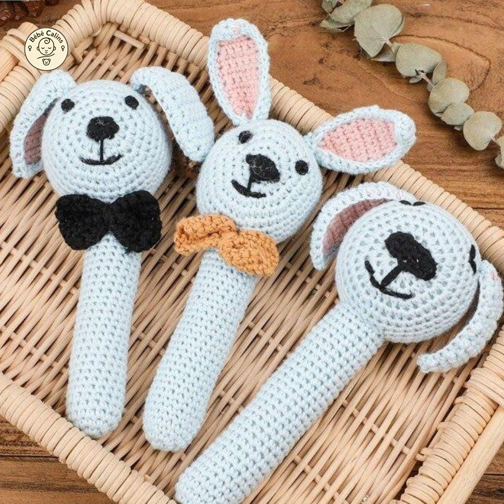 Hochet Chien en Coton Tricoté