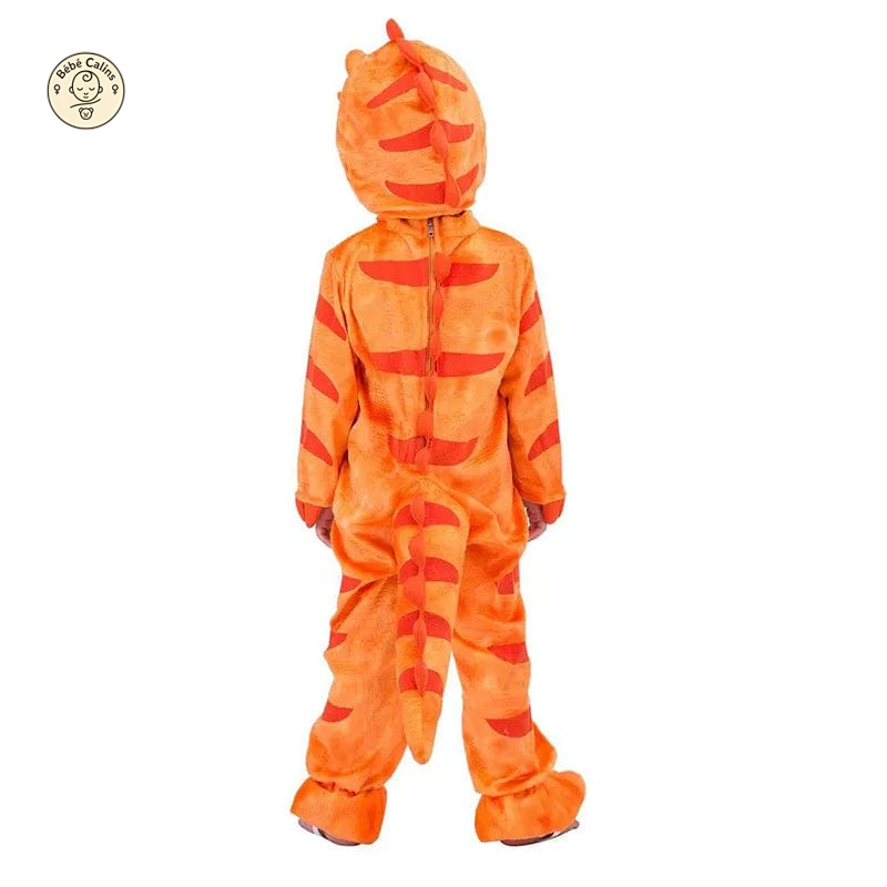 Déguisement Dinosaure Enfant Peluche Vert Orange
