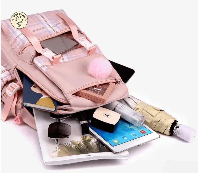 Grand Cartable Scolaire à Couture Élégante et Haute Capacité