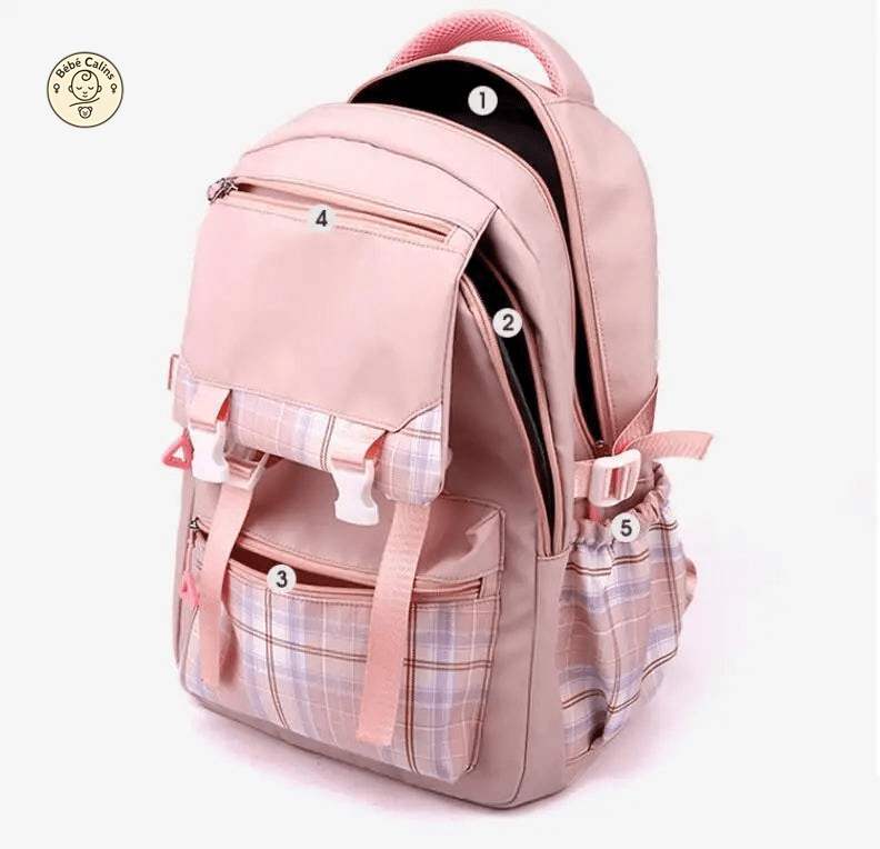Grand Cartable Scolaire à Couture Élégante et Haute Capacité
