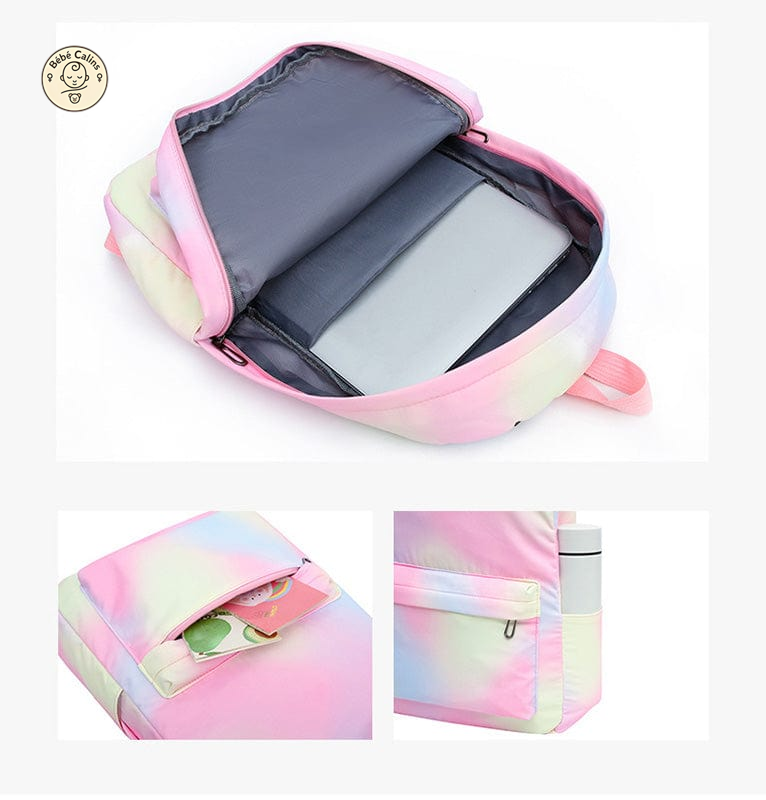 Cartable Coloré à Stitches avec Lunch Box et Trousse Incluse