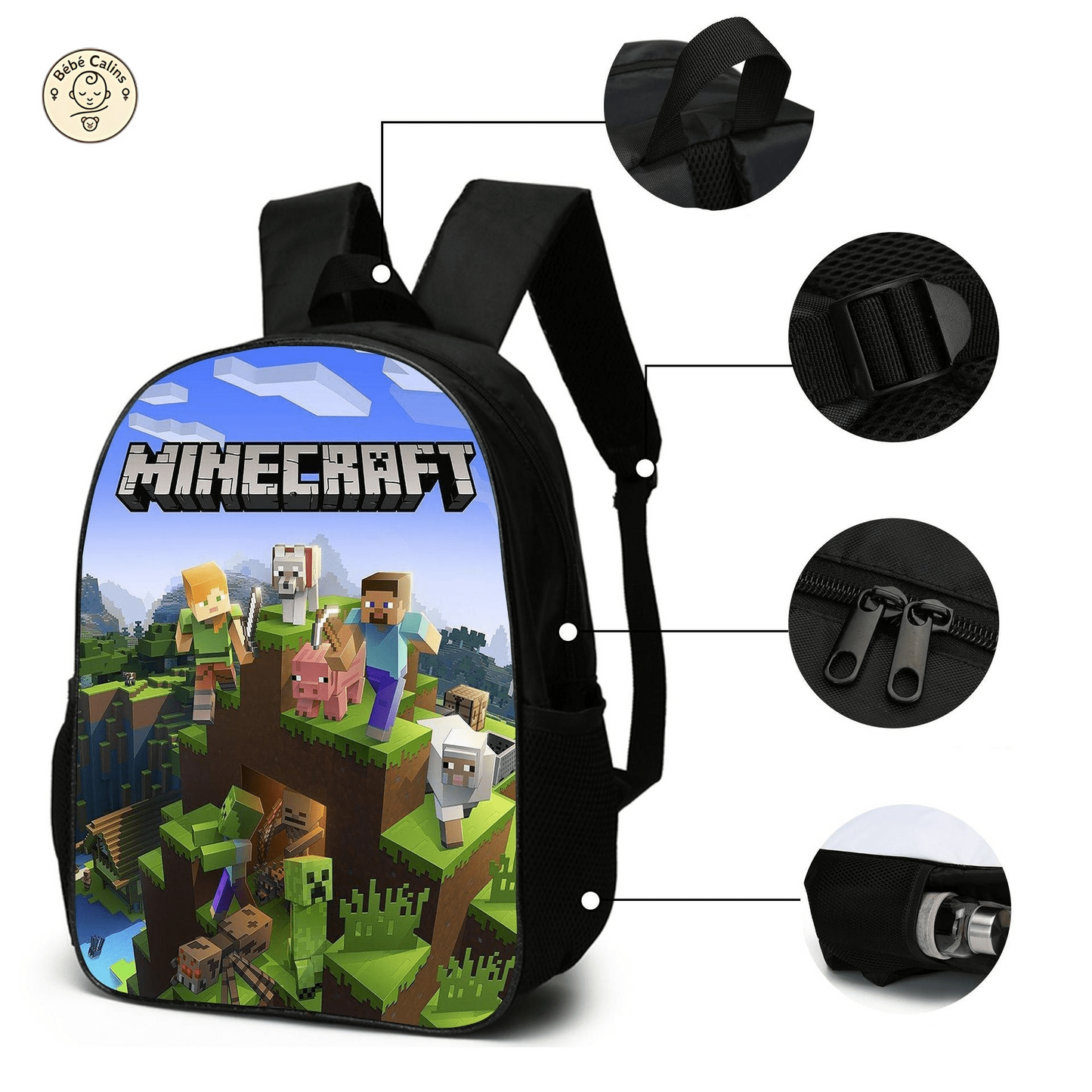Cartable Minecraft - Sac à dos tendance pour les passionnés de jeux vidéo