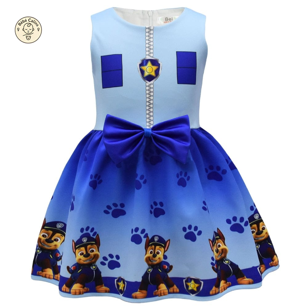 Déguisement robe pat patrouille fille avec cape et masque