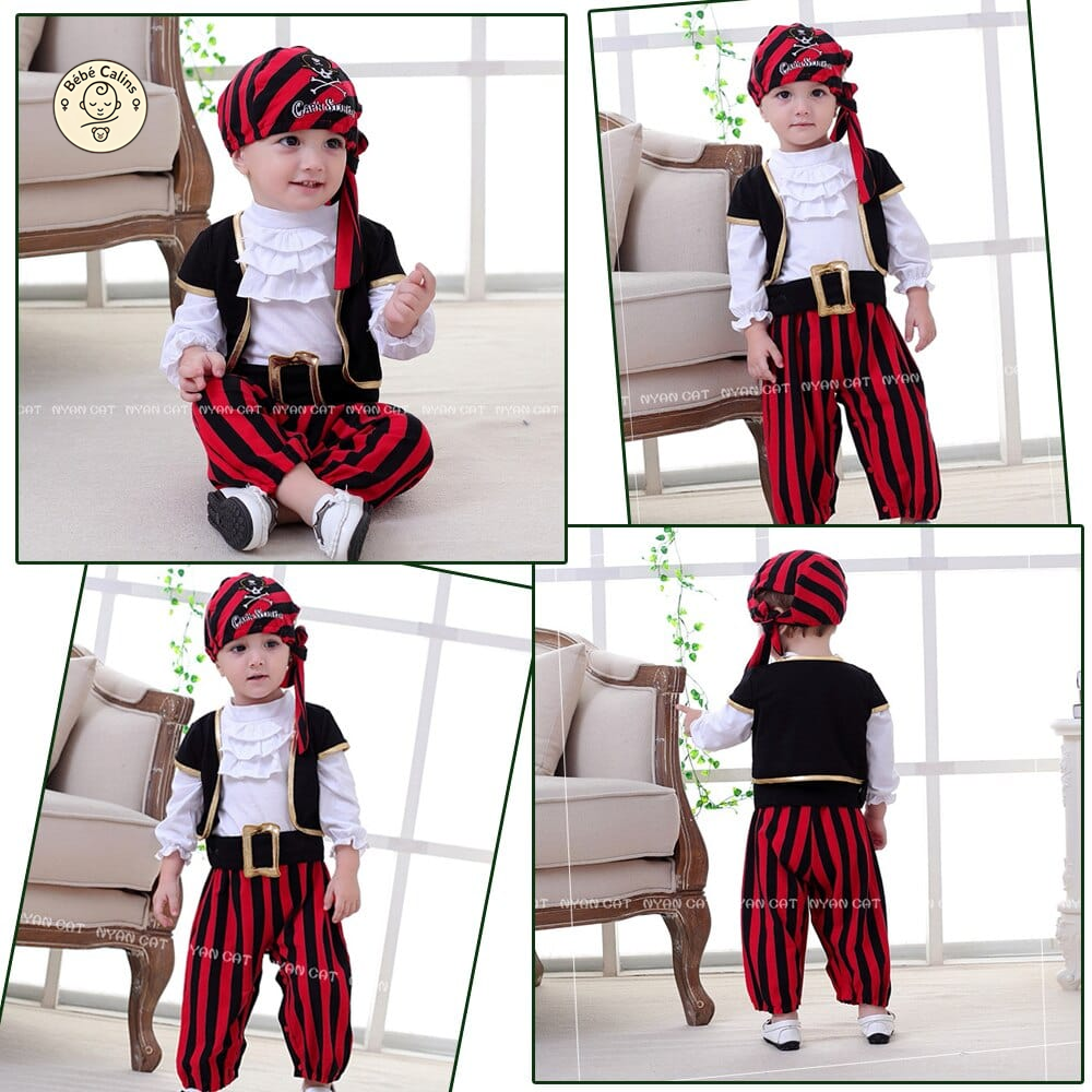 Déguisement carnaval pirate bébé 4 pièces