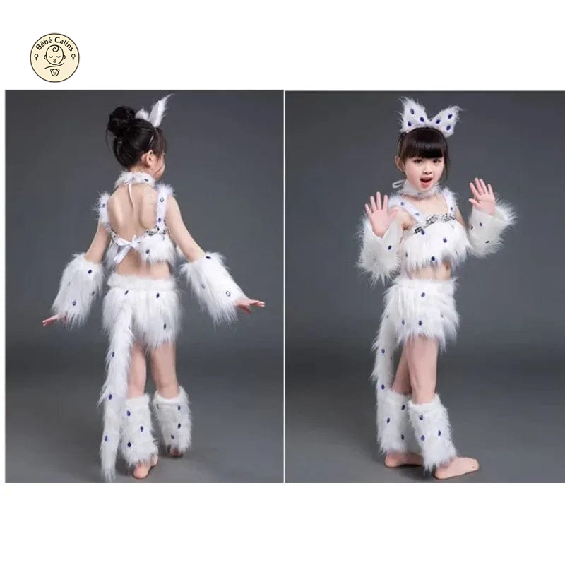 Déguisement Chat Blanc Fille Danse Cosplay