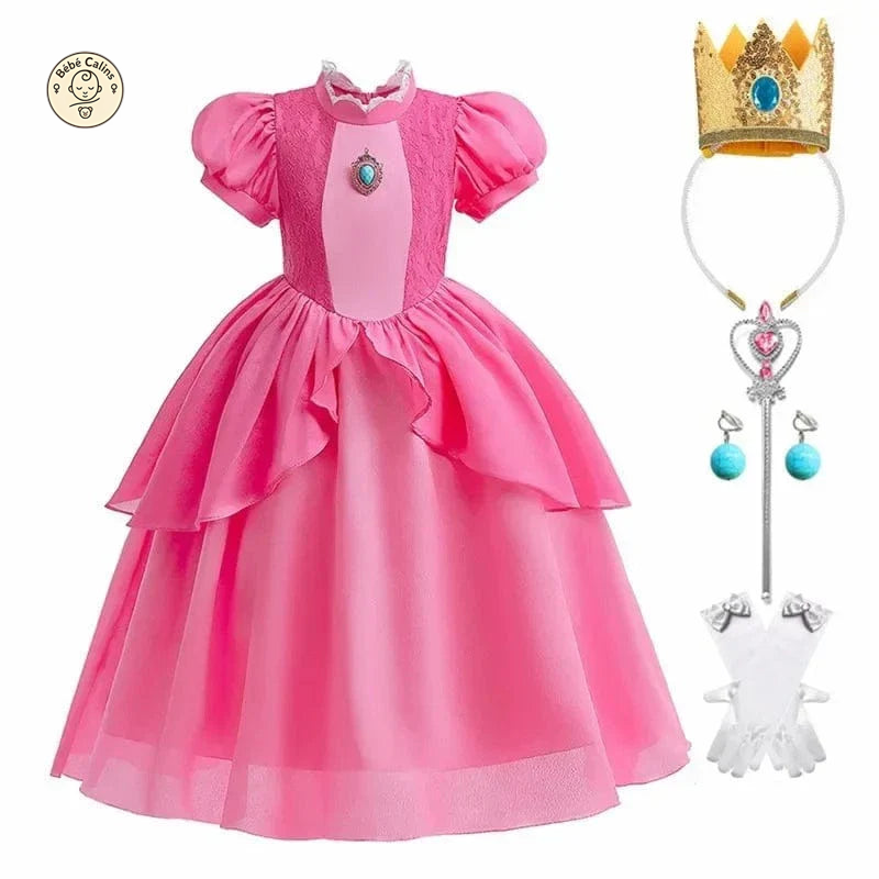 Déguisement Princesse Peach Rose Enfant Cosplay