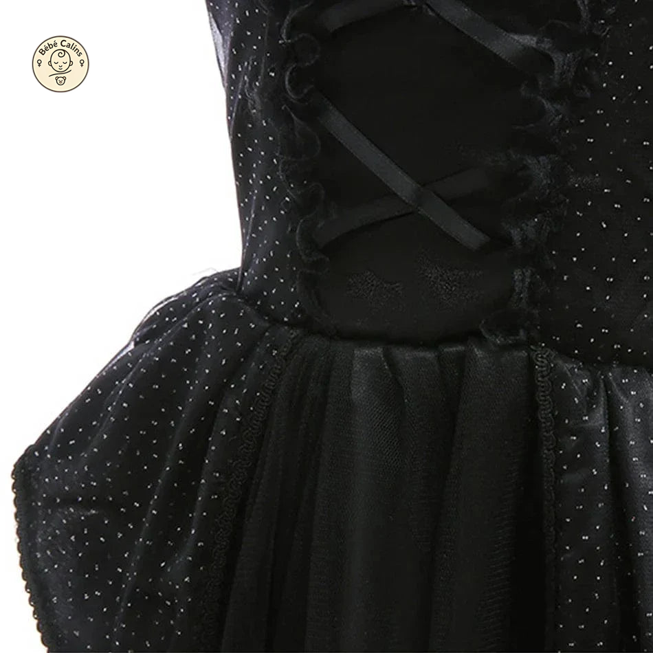 Déguisement de Sorcière Enfant Noir Dentelle Luxe