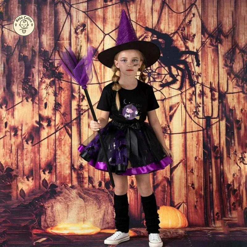 Déguisement de Sorcière Enfant avec Chapeau