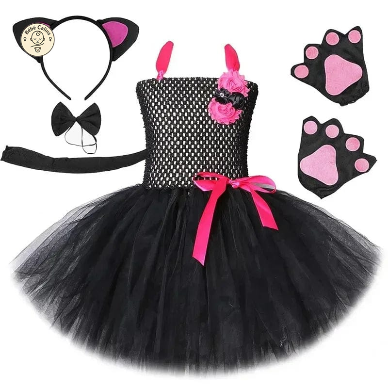 Déguisement Chat Noir Fille avec Tutu et Accessoires