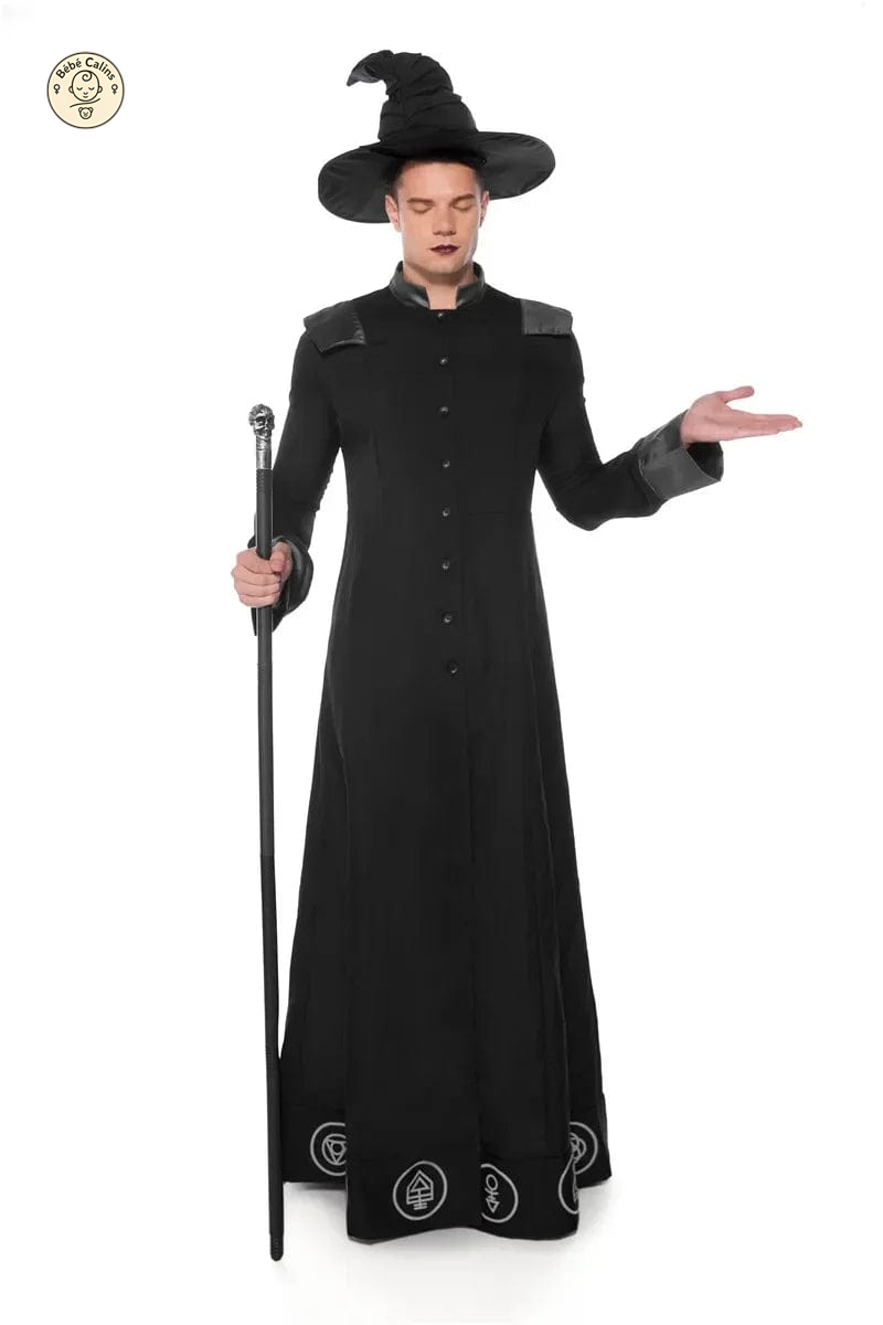 Déguisement de magicien Sorcier Noir Homme Halloween