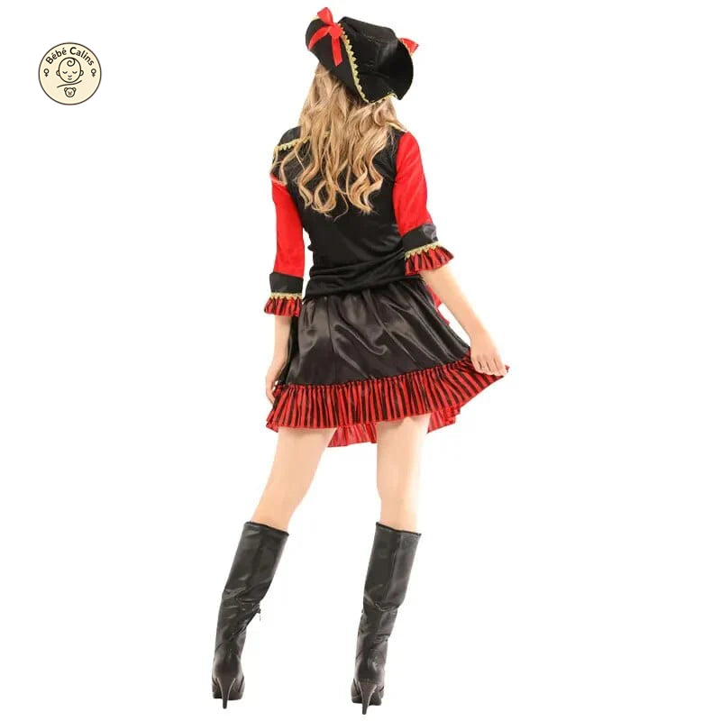 Déguisement pirate femme rayures rouges
