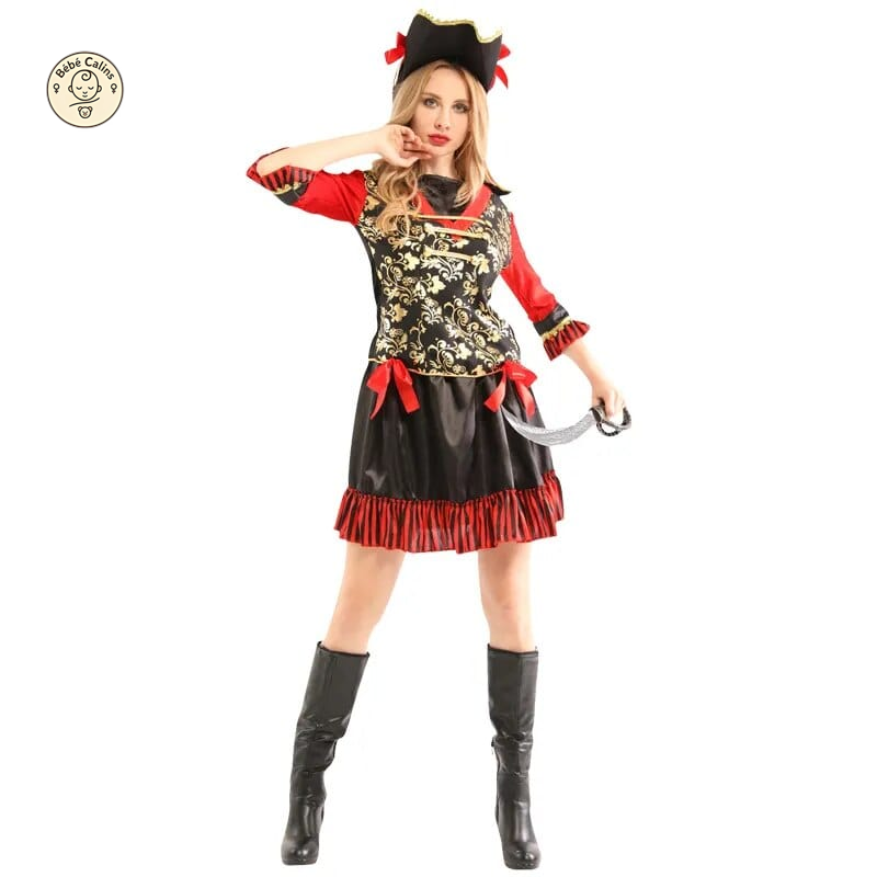 Déguisement pirate femme rayures rouges