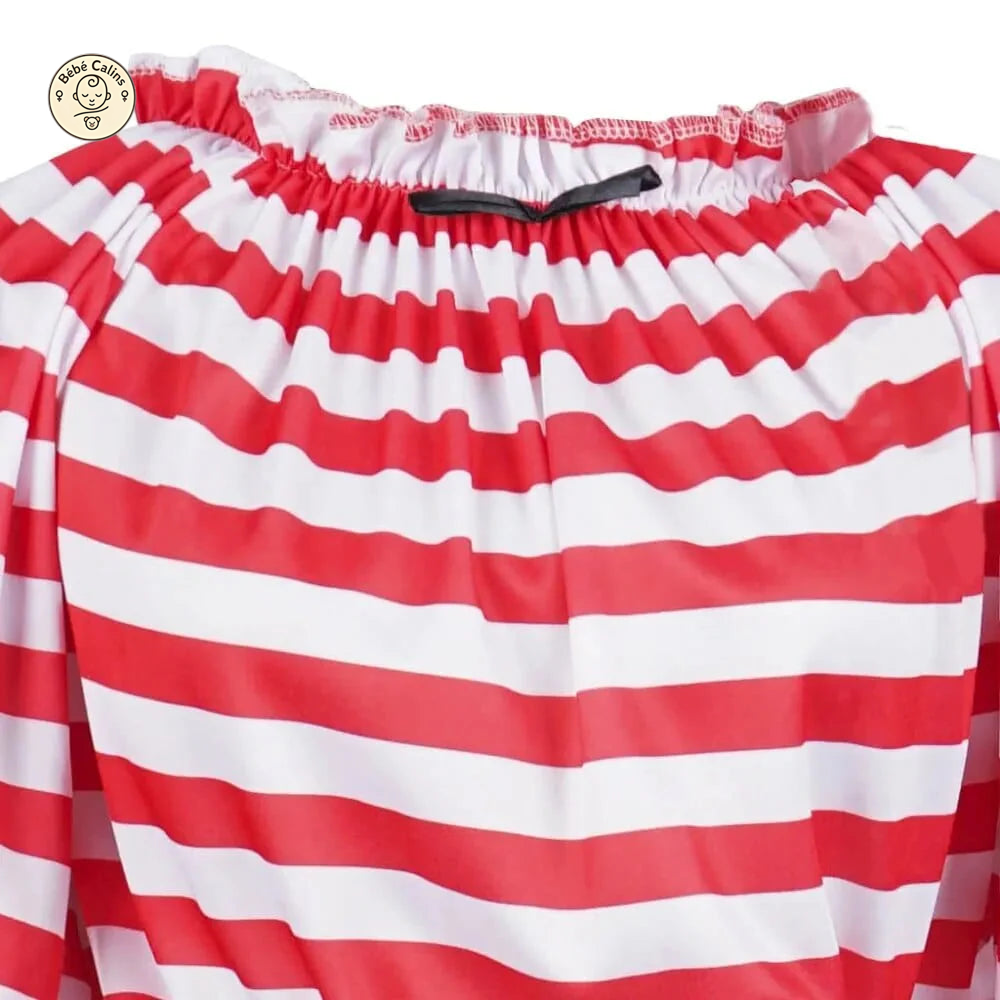 Déguisement pirate femme rayures rouges