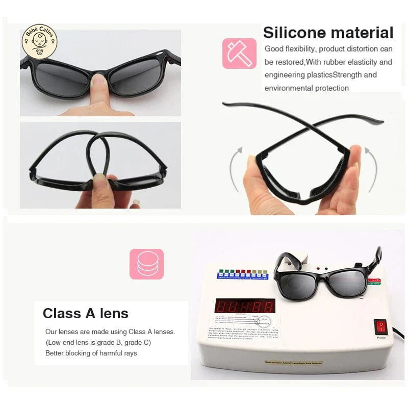 Lunettes de soleil bébé flexible avec sangle réglable 0-3 ans