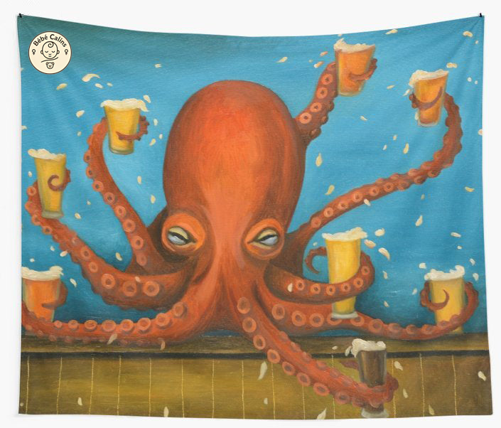 Grande serviette<br>de plage pieuvre