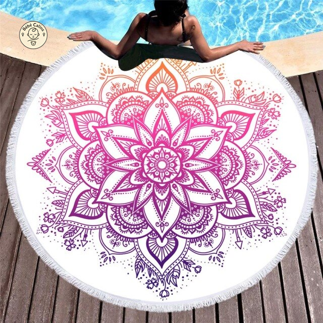 Serviette de plage<br>ronde yoga