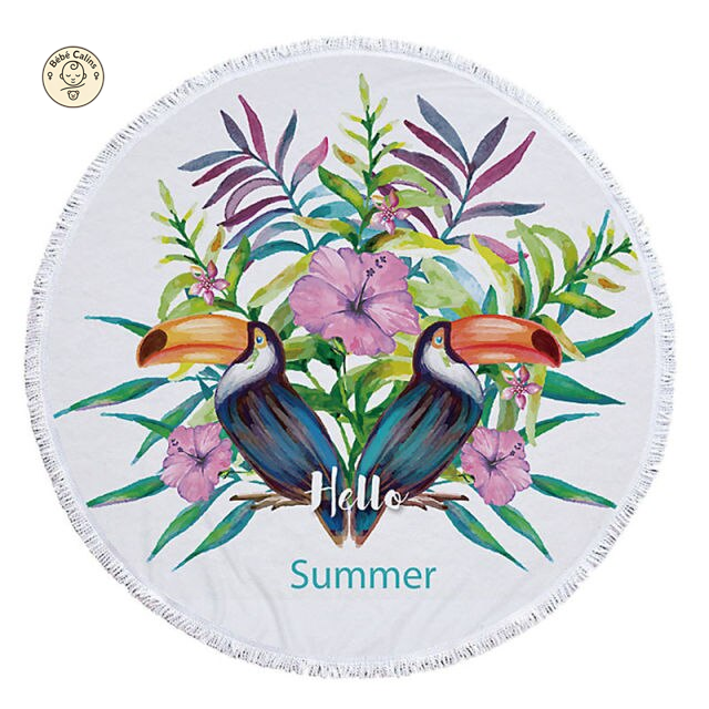 Serviette de plage<Br>ronde toucan