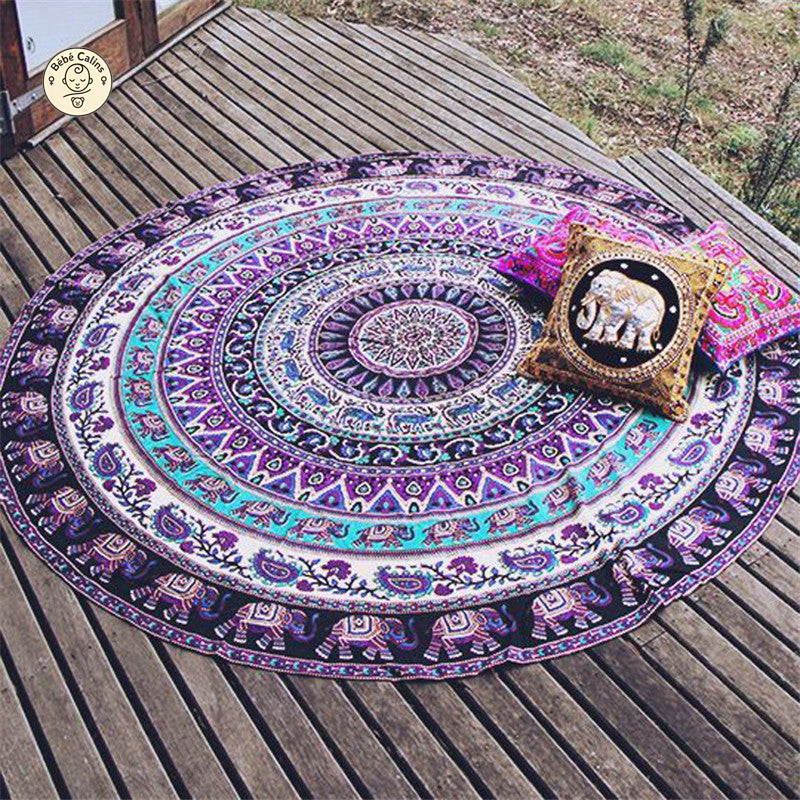 Serviette de plage<br>ronde indienne