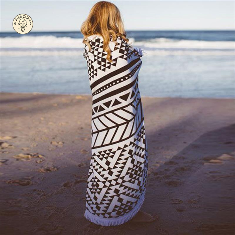 Serviette de plage<br>ronde en coton