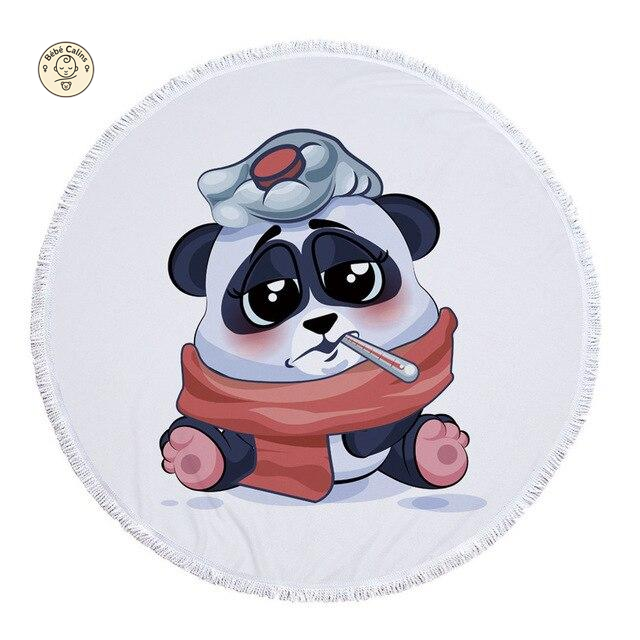 Serviette de plage<Br>panda malade