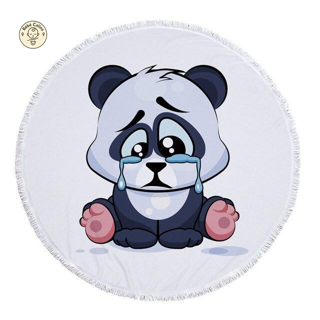 Serviette de plage<Br>panda triste