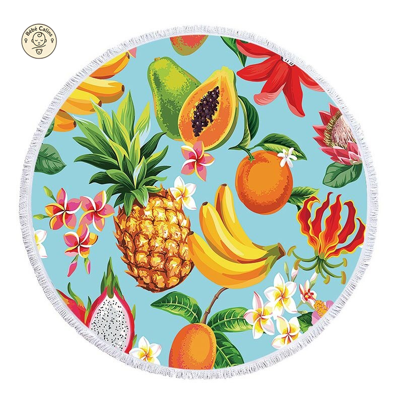 Serviette de plage<br> ronde multifruits