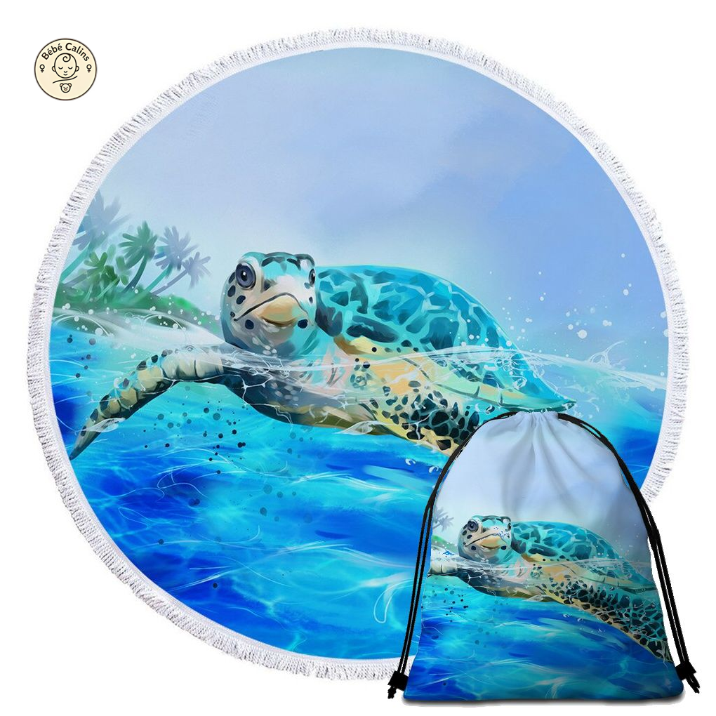 Serviette de Plage Tortue Ronde - Surface