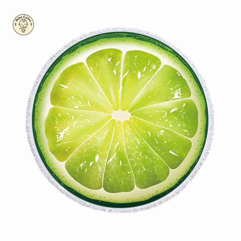serviette de plage ronde<br> citron vert