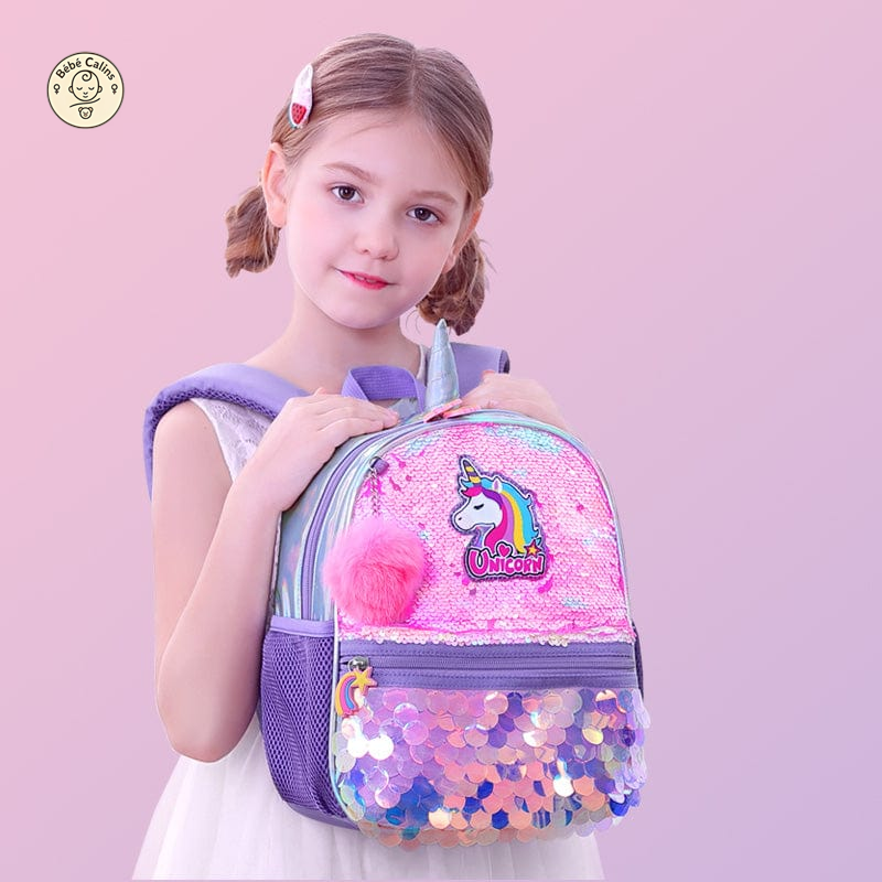 Cartable licorne à paillettes réversible