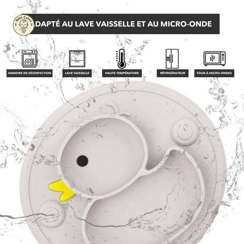 Coffret Repas Bébé en Silicone Canard | Bébé Calins