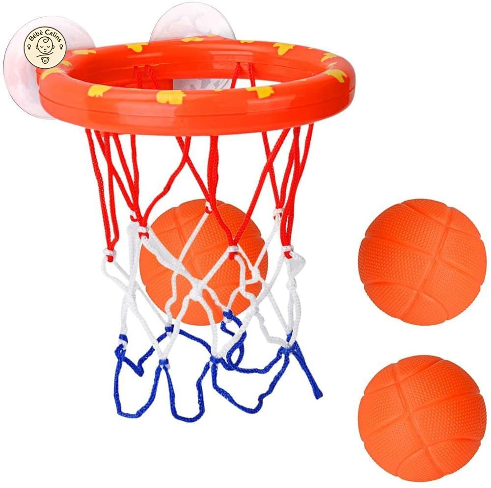 Panier de Basket Gonflable avec Ventouse et 3 Balles - Fun au Bain pour Bébé Calins!