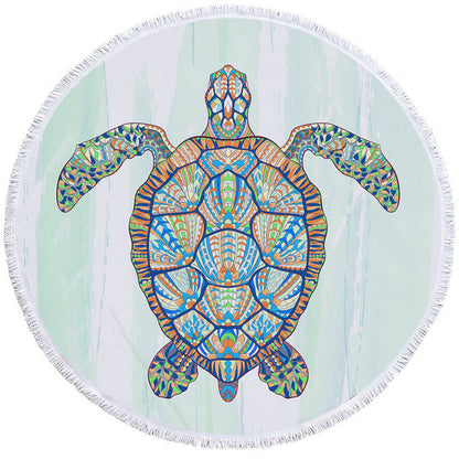 Serviette de Plage Tortue Ronde - Multicolore