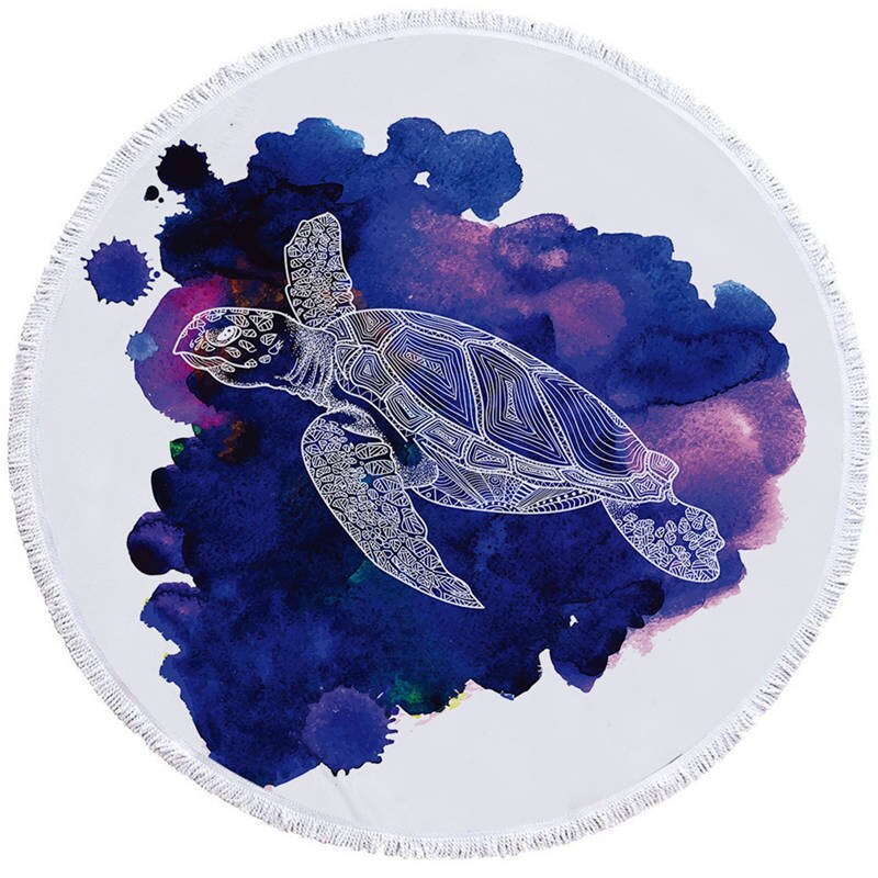 Serviette de Plage Tortue Ronde - Nuage