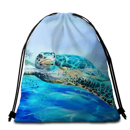 Serviette de Plage Tortue Ronde - Surface