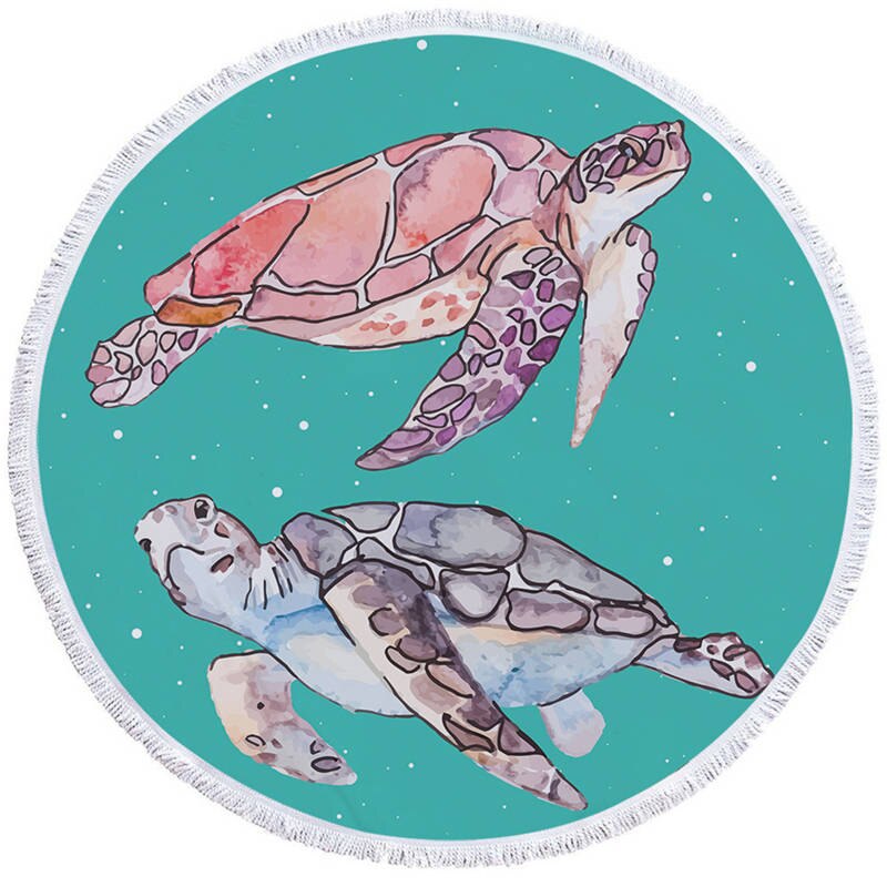 Serviette de Plage Tortue Ronde - Couple