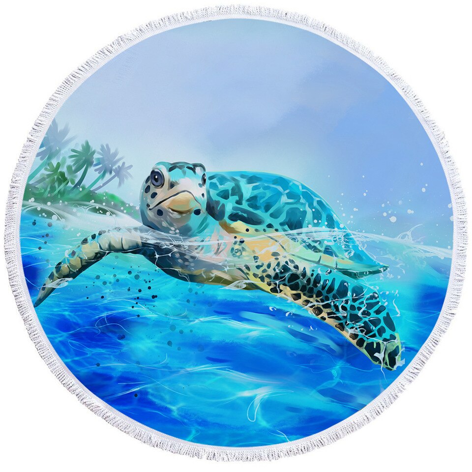 Serviette de Plage Tortue Ronde - Surface