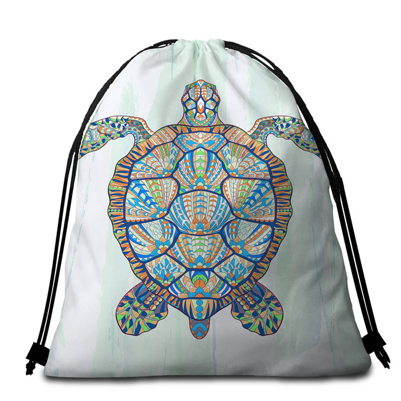 Serviette de Plage Tortue Ronde - Multicolore