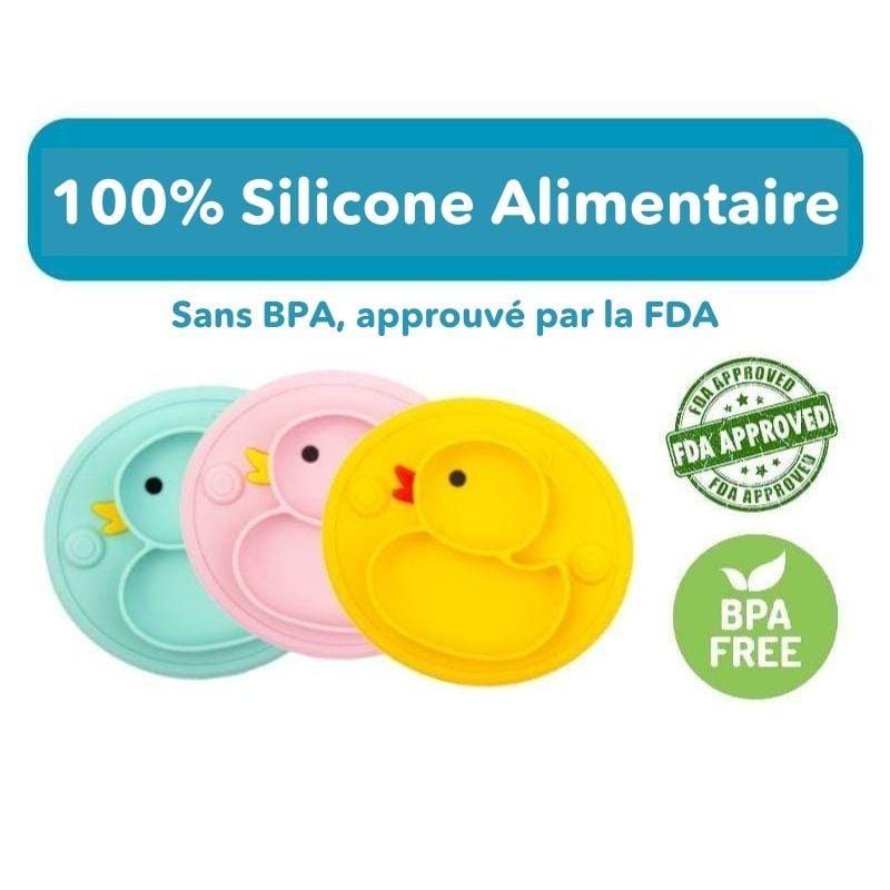 Coffret Repas Bébé en Silicone Canard | Bébé Calins