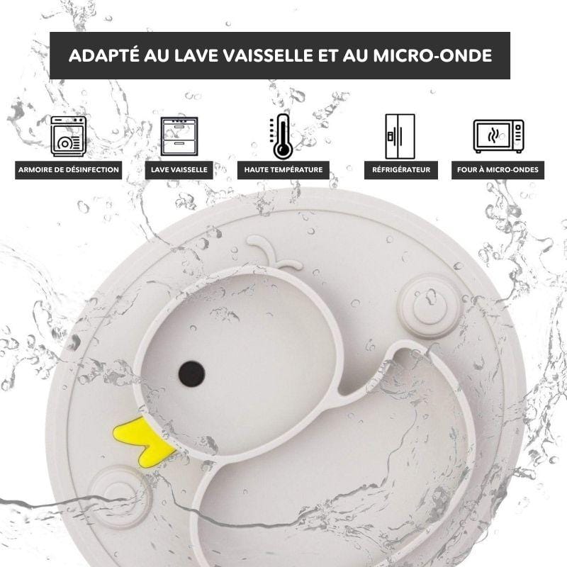 Coffret Repas Bébé en Silicone Canard | Bébé Calins
