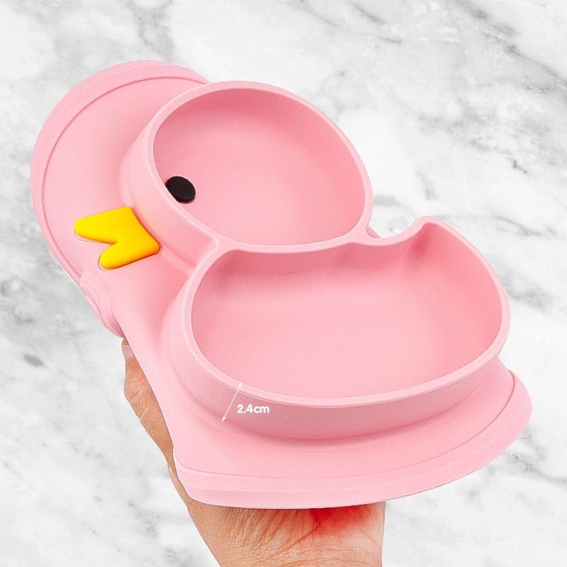 Coffret Repas Bébé en Silicone Canard | Bébé Calins