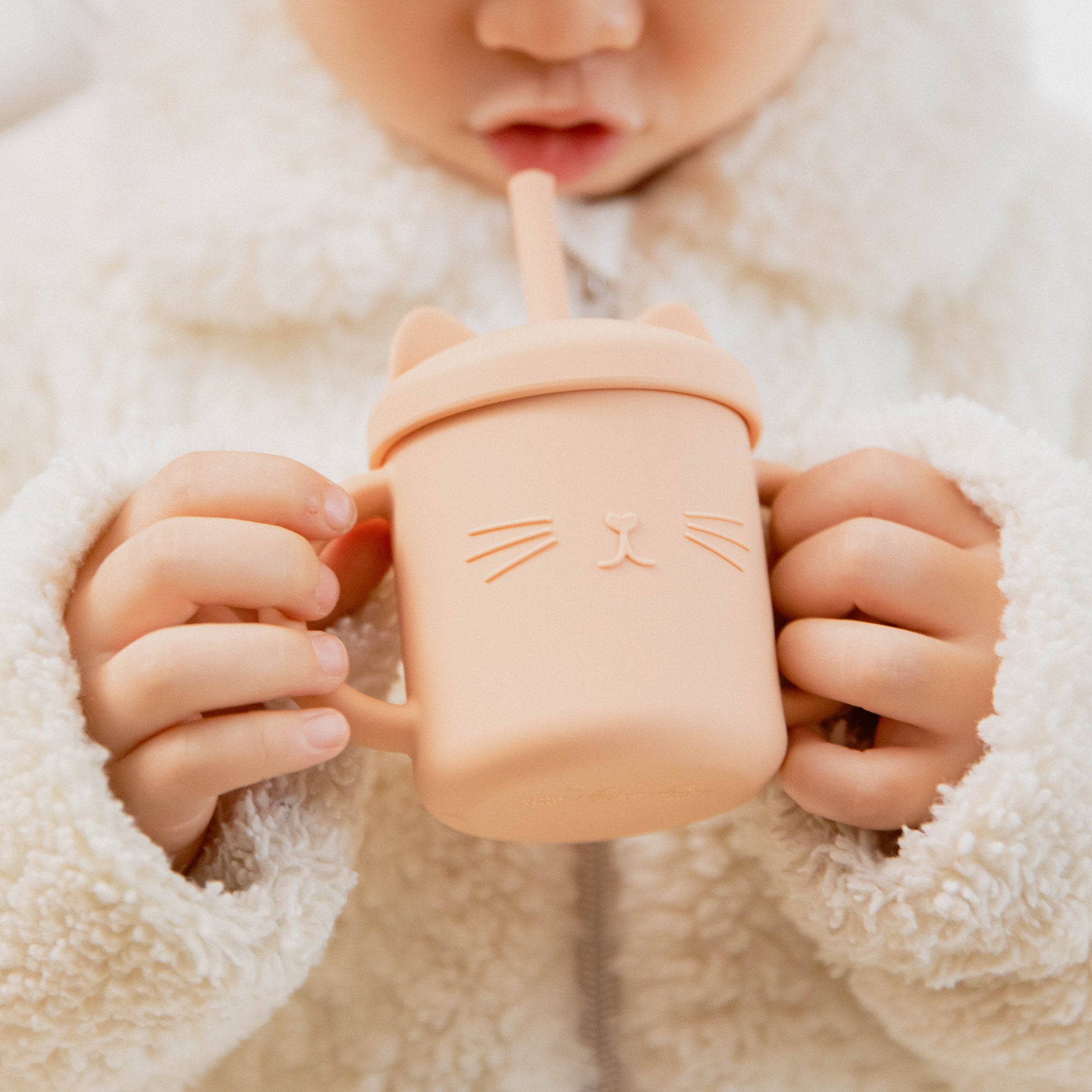Tasse Paille en Silicone Chat | Bébé Calins